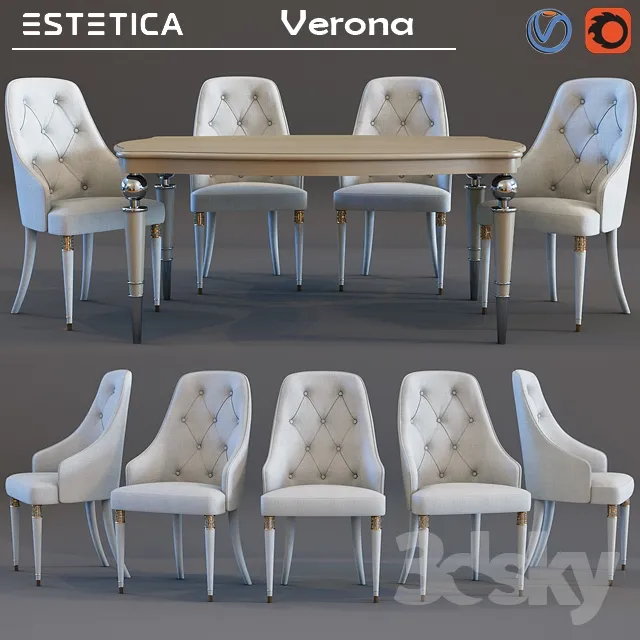 FURNITURE – TABLE AND CHAIRS 3D MODELS – 300