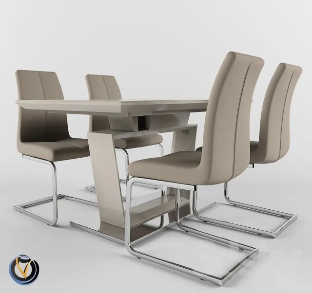 FURNITURE – TABLE AND CHAIRS 3D MODELS – 303