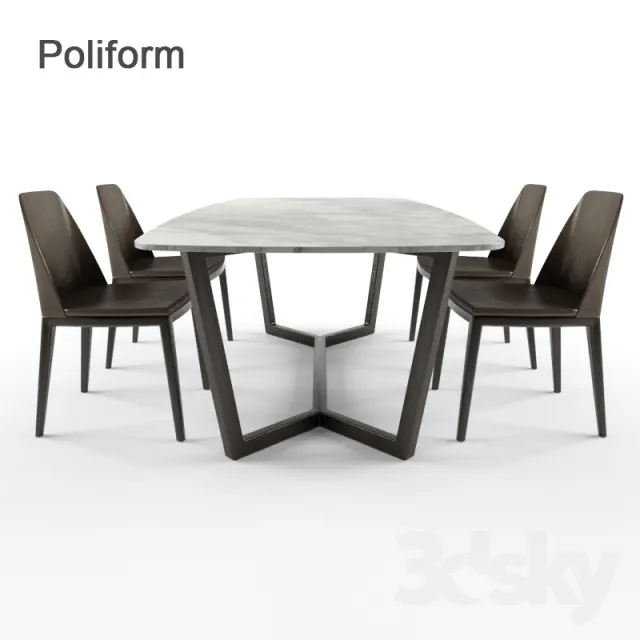 FURNITURE – TABLE AND CHAIRS 3D MODELS – 314
