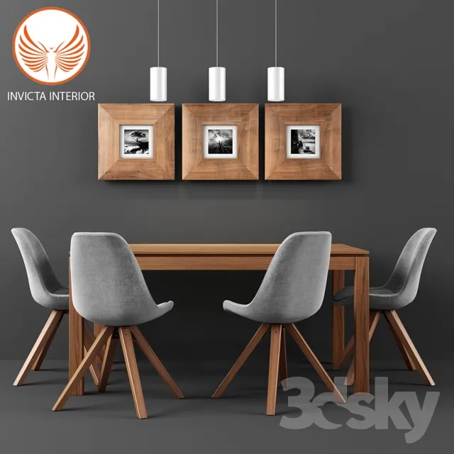 FURNITURE – TABLE AND CHAIRS 3D MODELS – 352