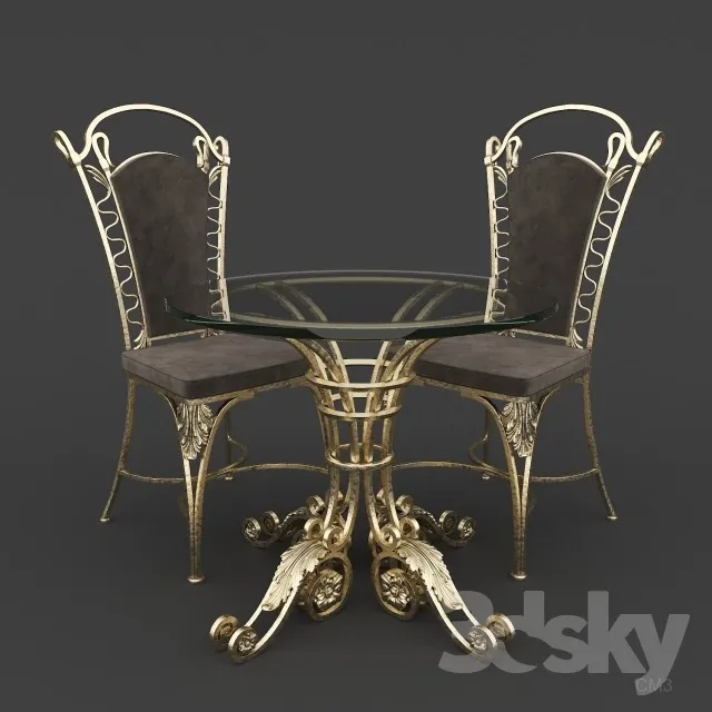 FURNITURE – TABLE AND CHAIRS 3D MODELS – 045