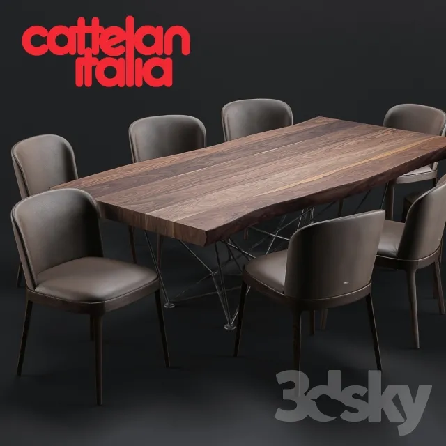 FURNITURE – TABLE AND CHAIRS 3D MODELS – 442