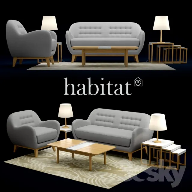 FURNITURE – TABLE AND CHAIRS 3D MODELS – 449