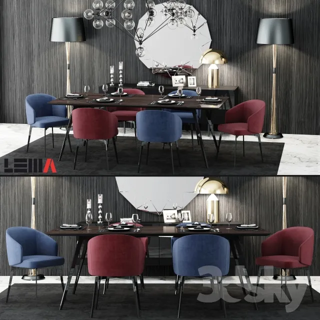 FURNITURE – TABLE AND CHAIRS 3D MODELS – 484