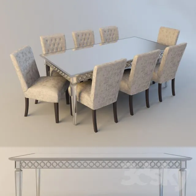 FURNITURE – TABLE AND CHAIRS 3D MODELS – 050