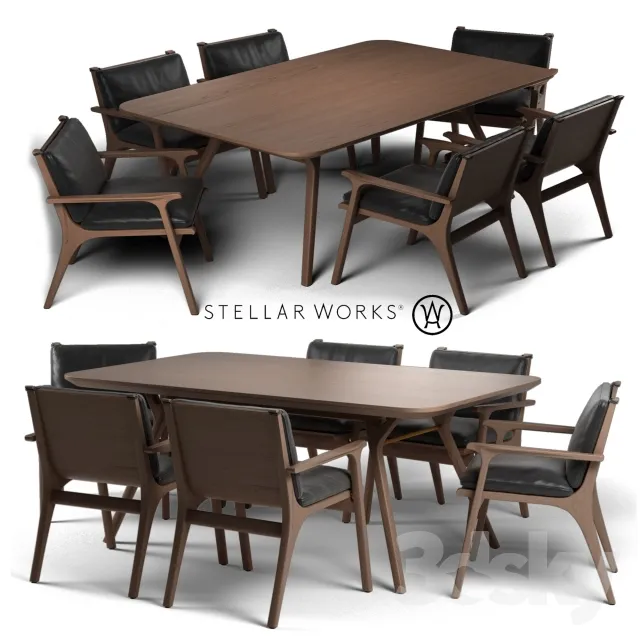 FURNITURE – TABLE AND CHAIRS 3D MODELS – 496