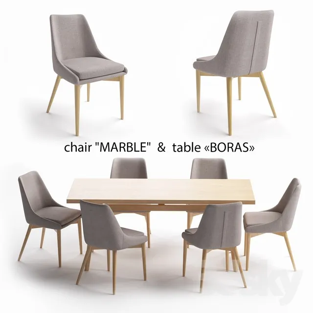 FURNITURE – TABLE AND CHAIRS 3D MODELS – 078