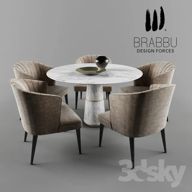 FURNITURE – TABLE AND CHAIRS 3D MODELS – 094