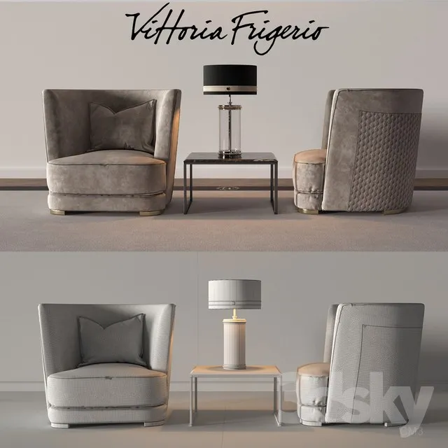 FURNITURE – TABLE AND CHAIRS 3D MODELS – 096