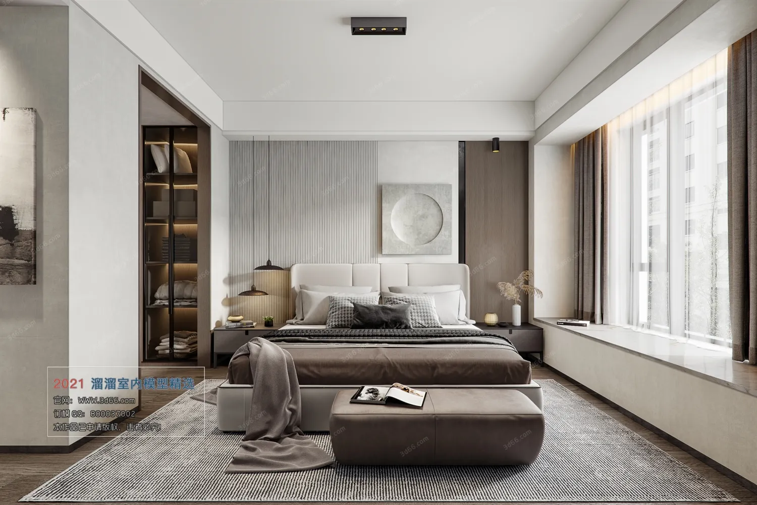 BEDROOM – A014-Modern style-Vray model
