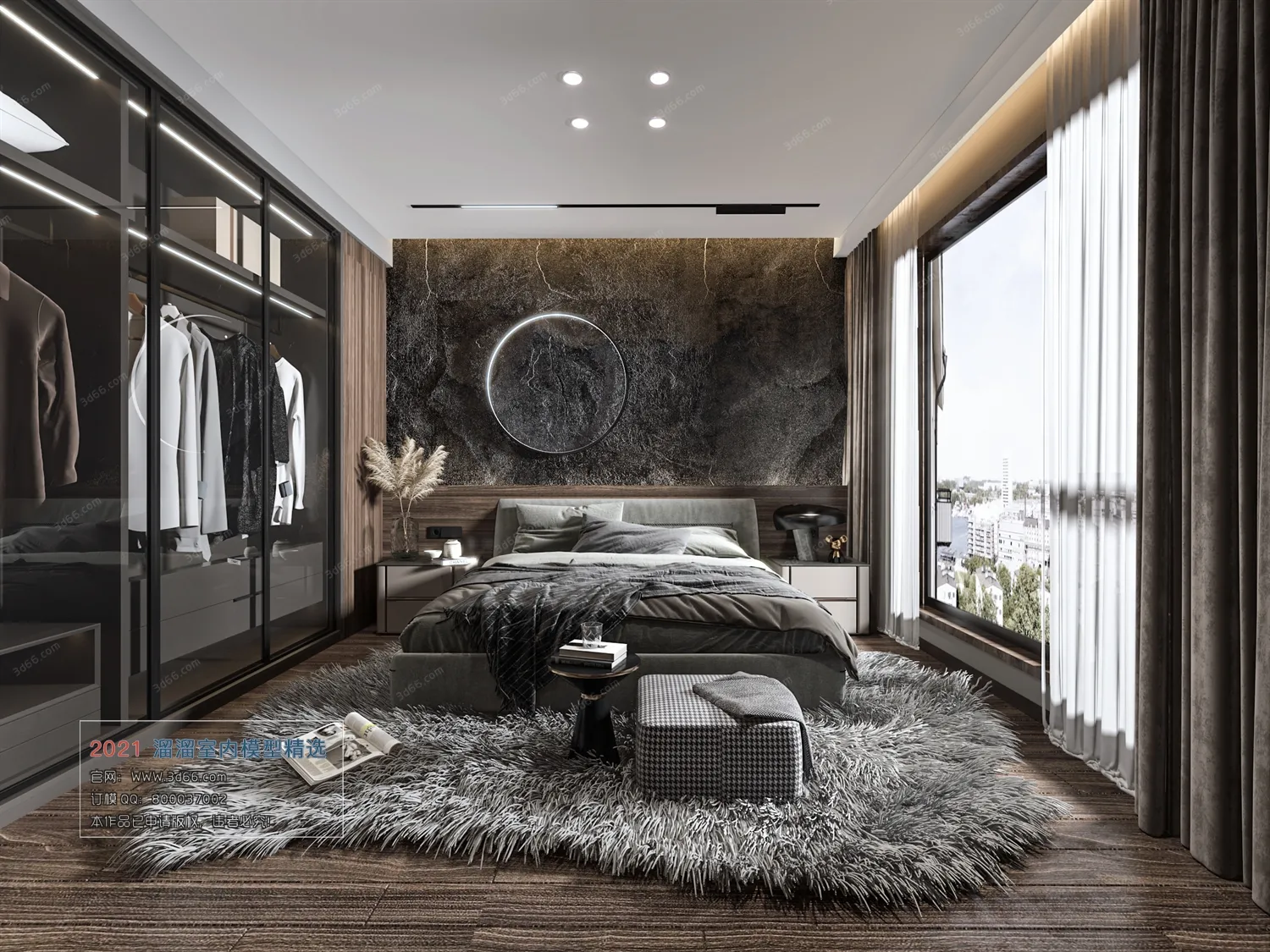 BEDROOM – A017-Modern style-Vray model