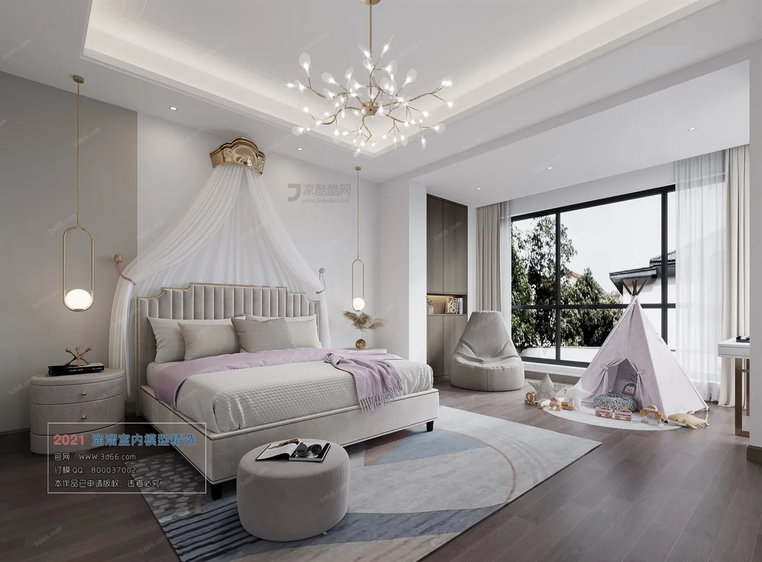 BEDROOM – A019-Modern style-Vray model