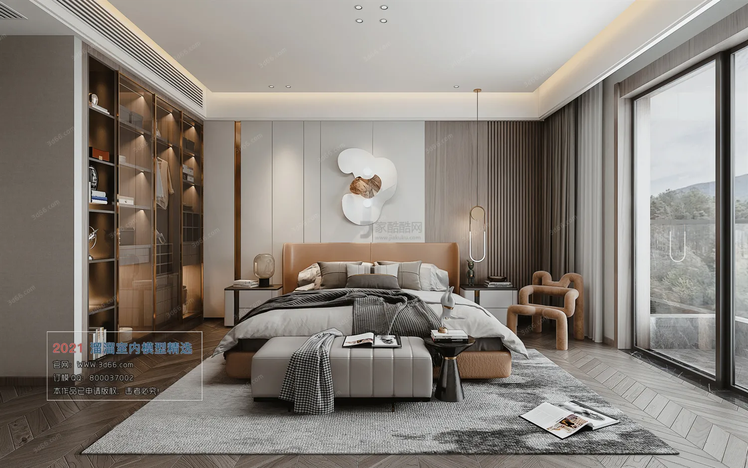 BEDROOM – A026-Modern style-Vray model