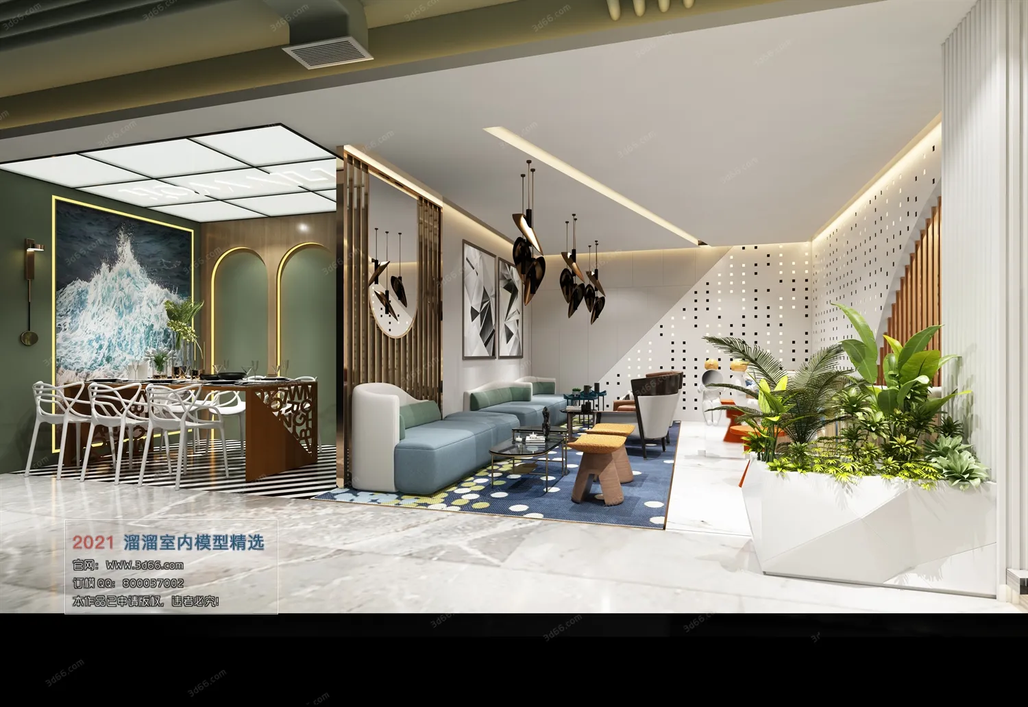 HOTEL, TEAHOUSE, CAFE – A001-Modern style-Vray model