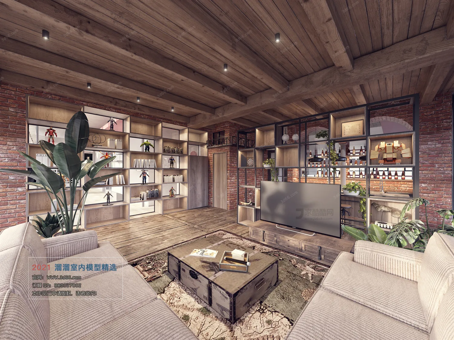 CLUBHOUSE – H001-Industrial style-Vray model
