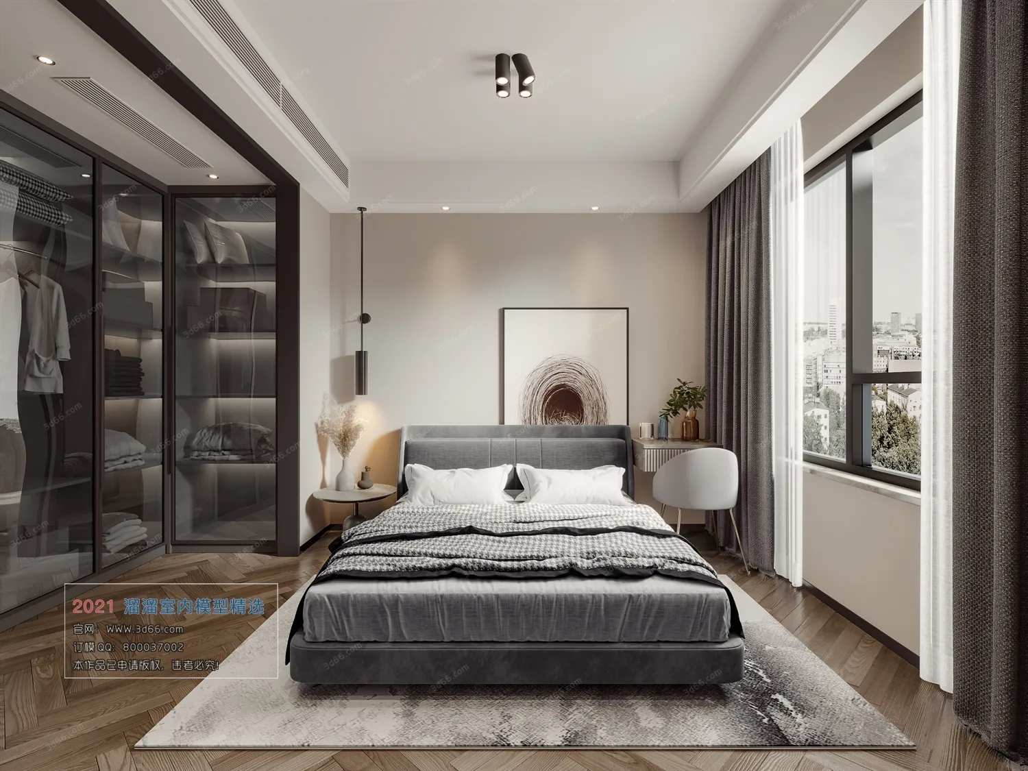 BEDROOM – A002-Modern style-Vray model