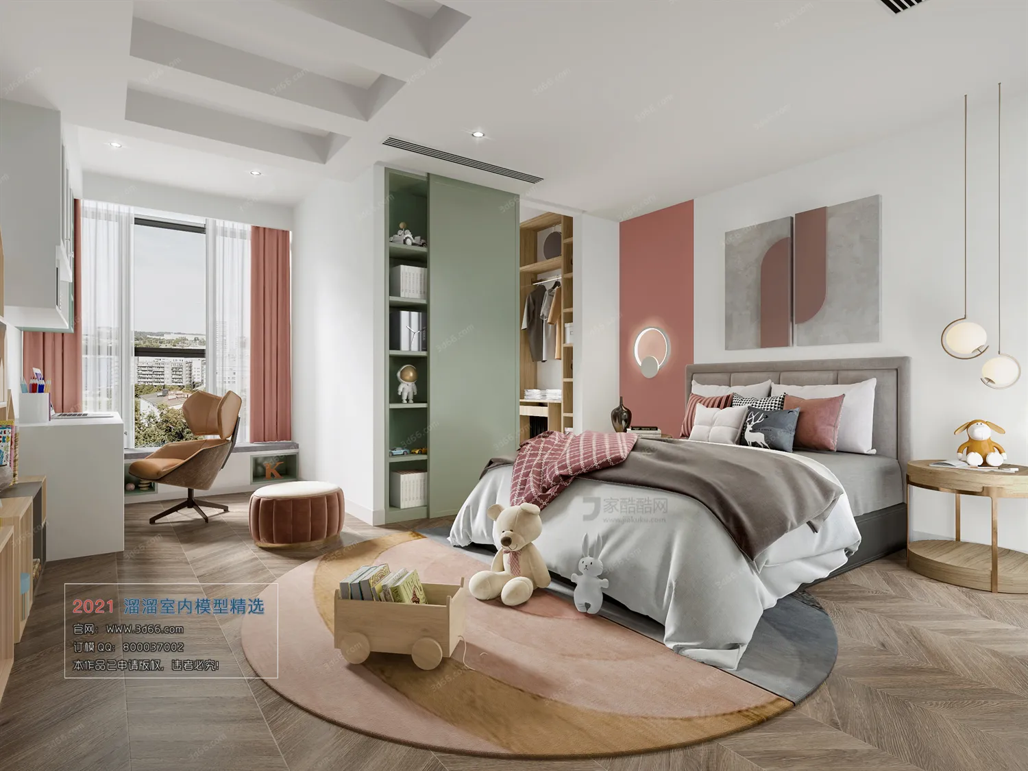 BEDROOM – A004-Modern style-Vray model