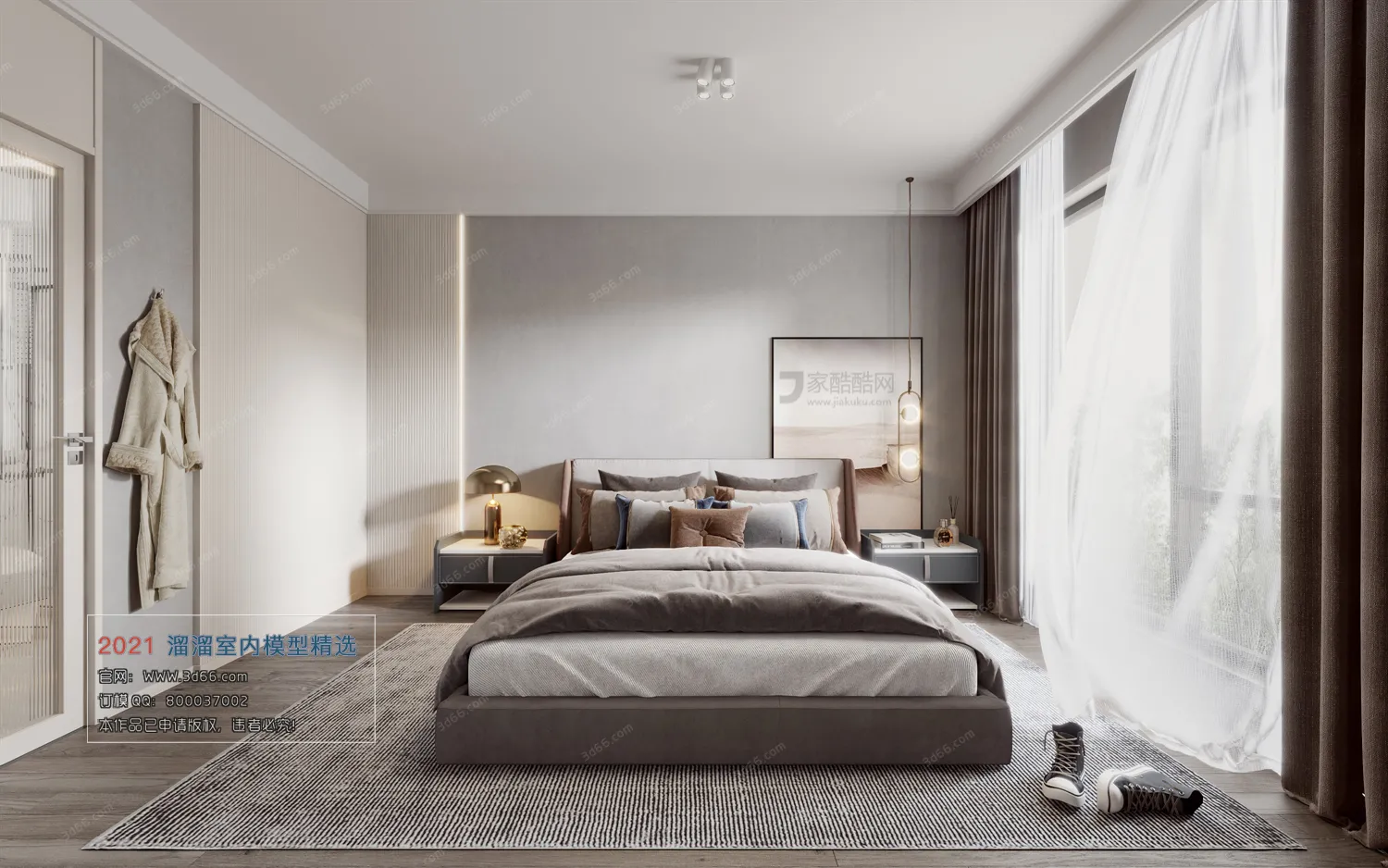 BEDROOM – A005-Modern style-Vray model