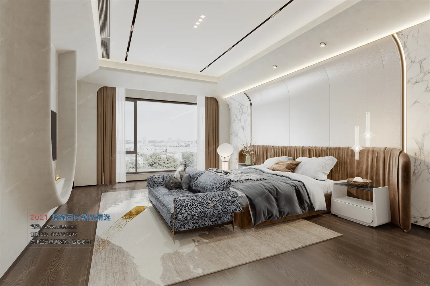 BEDROOM – A007-Modern style-Vray model