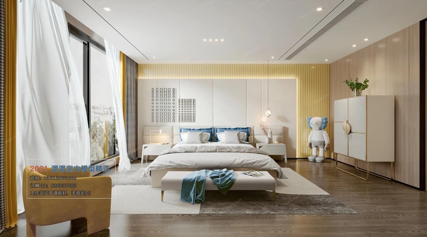 BEDROOM – A011-Modern style-Vray model