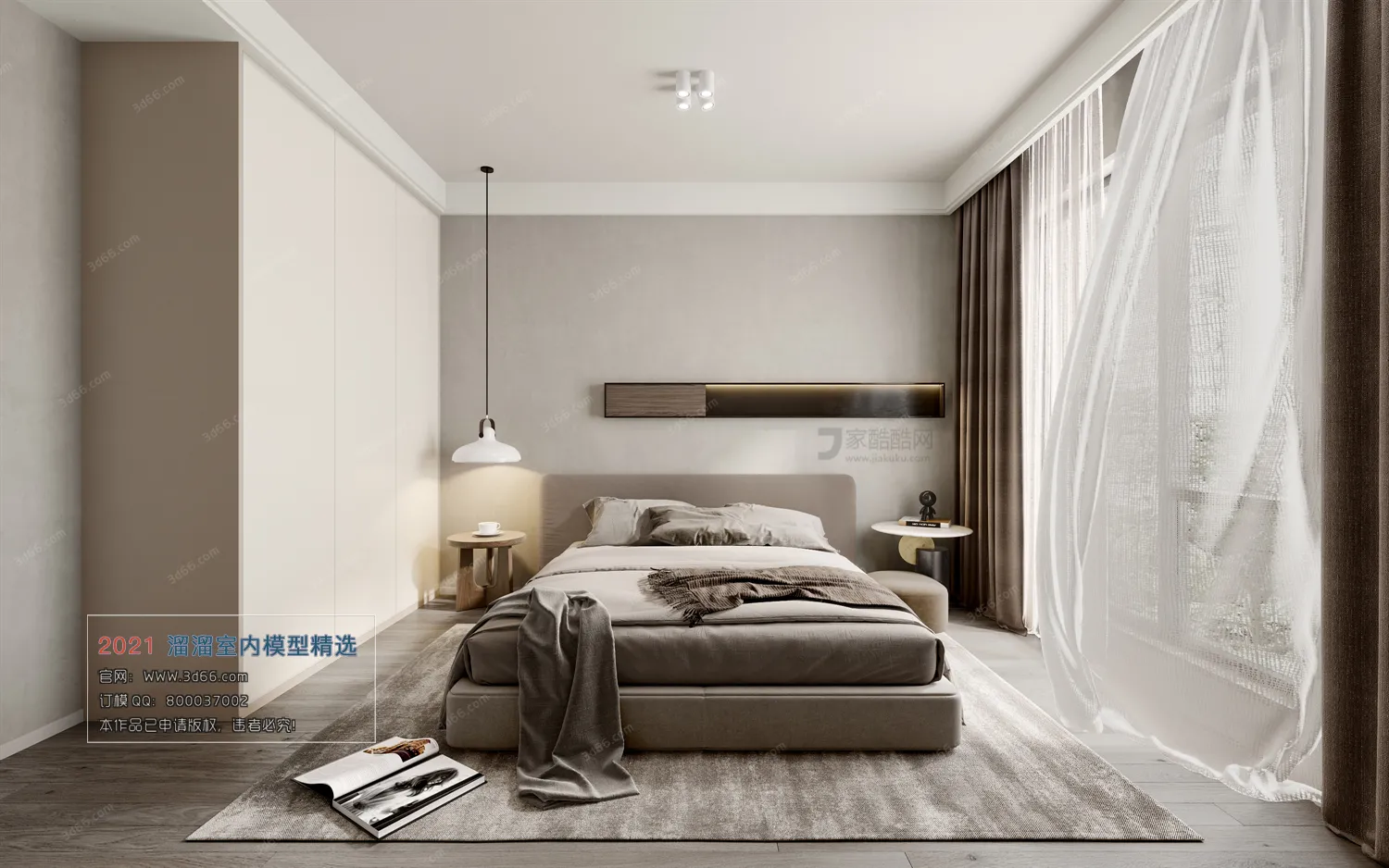 BEDROOM – A012-Modern style-Vray model
