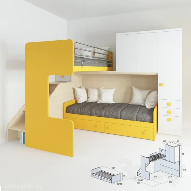 DECOR HELPER – KID – BED 3D MODELS – 128