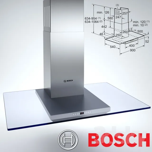 Bosch rangehood DWA09E850A 3DS Max - thumbnail 3