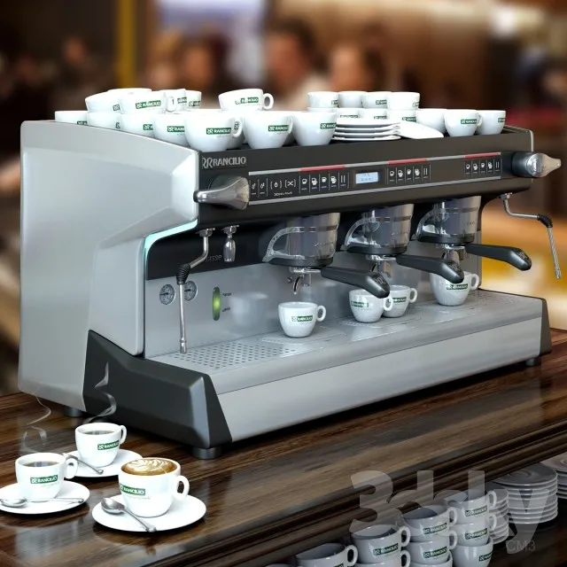 Professional coffee machines Rancilio 3 groups 3DS Max - thumbnail 3