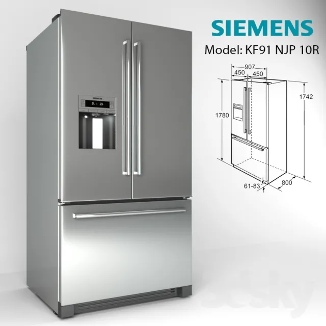 Siemens KF91NPJ10R 3DS Max - thumbnail 3
