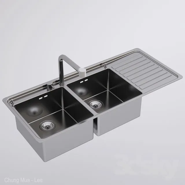 Alpes Inox Kitchen Sink 3DS Max - thumbnail 3