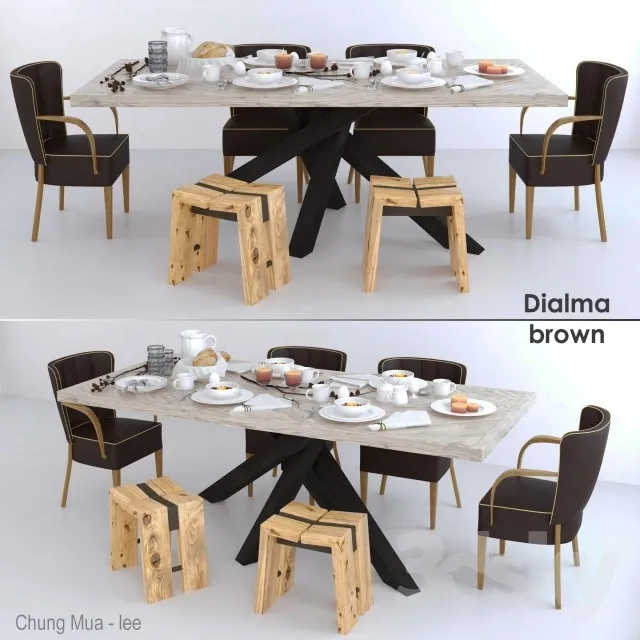 DECOR HELPER – KITCHEN – TABLE SET 3D MODELS – 428