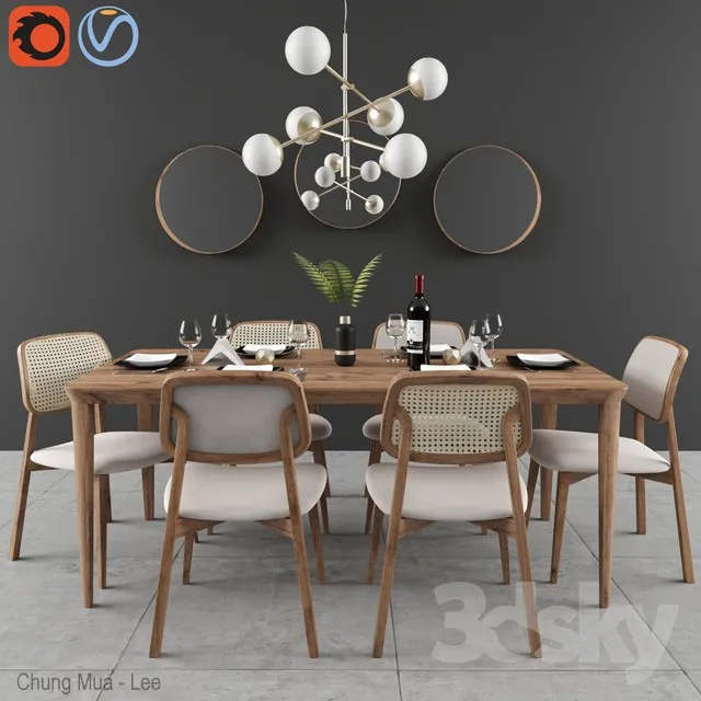 DECOR HELPER – KITCHEN – TABLE SET 3D MODELS – 448