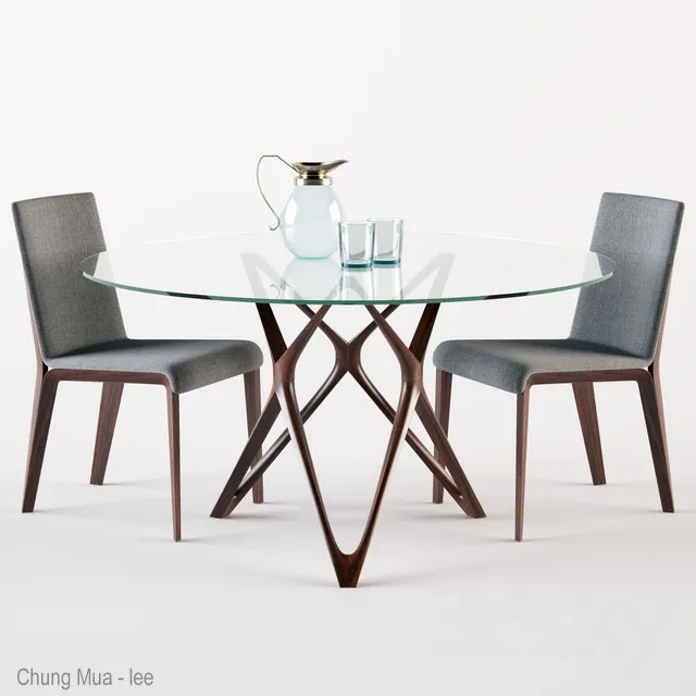 DECOR HELPER – KITCHEN – TABLE SET – CIRCLE 3D MODELS – 126