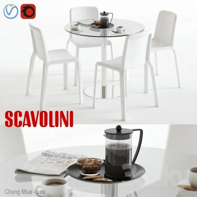 DECOR HELPER – KITCHEN – TABLE SET – CIRCLE 3D MODELS – 70