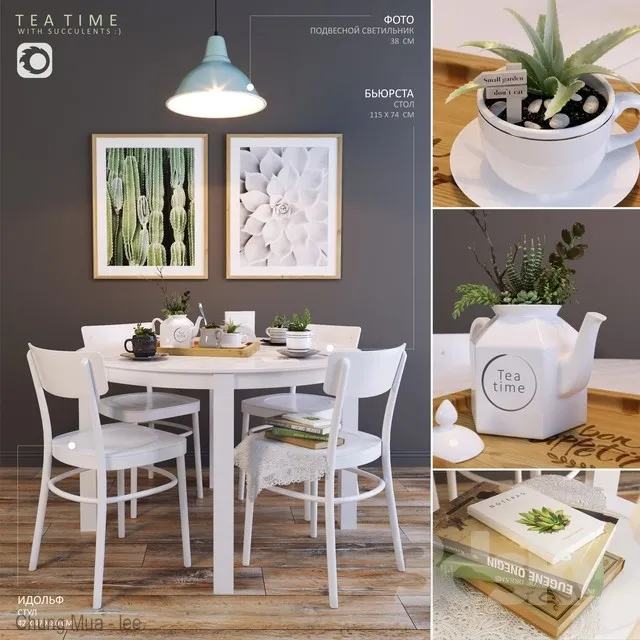 DECOR HELPER – KITCHEN – TABLE SET – CIRCLE 3D MODELS – 83