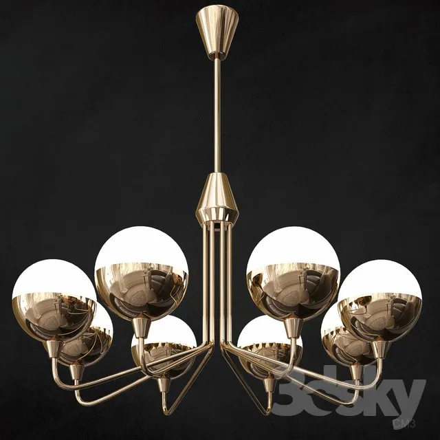 Cristol Tiered Chandelier 3DS Max - thumbnail 3
