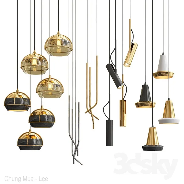 Four Hanging Lights_24 Exclusive 3DS Max - thumbnail 3