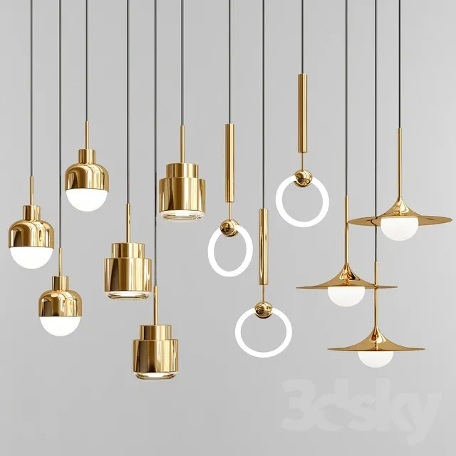 Four Hanging Lights_25 Exclusive 3DS Max - thumbnail 3