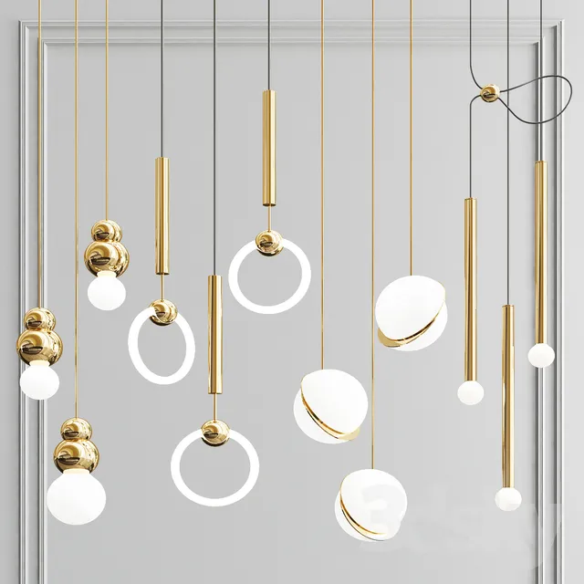 Four Hanging Lights_32 Exclusive 3DS Max - thumbnail 3