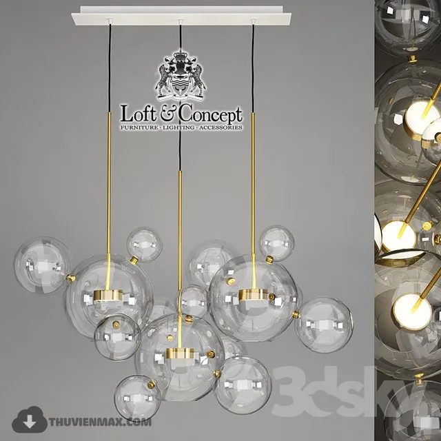 Suspension light Giopato & Coombes Bolle BLS 14L Chandelier 3DS Max - thumbnail 3