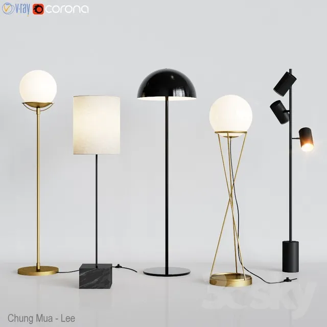 CB2 – 5 Floor Lamps Set 2 3DS Max - thumbnail 3