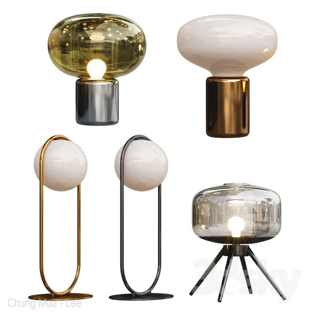 Table lamp collection 3DS Max - thumbnail 3
