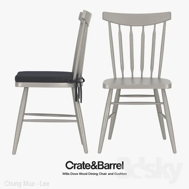 Crate & Barrel – Willa Dove Wood Dining Chair 3DS Max - thumbnail 3