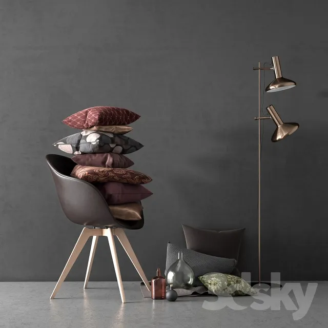 BoConcept Set: Adelaide Chair & Duo Stehlampe 3DS Max - thumbnail 3