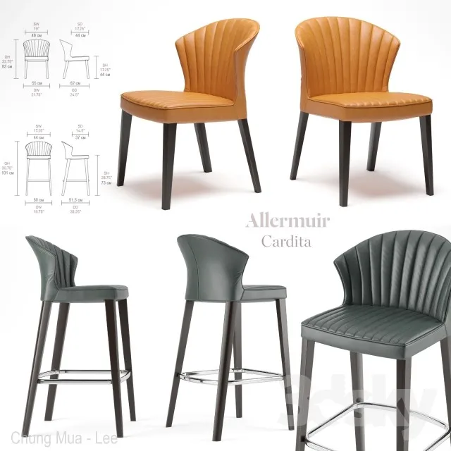 Allermuir _ Cardita Side Chair & Cardita Stool 3DS Max - thumbnail 3