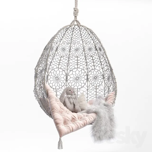 Garden swing Knotted Melati Hanging Chair 3DS Max - thumbnail 3