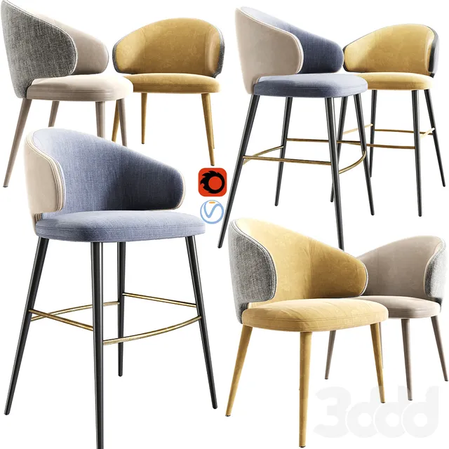 DECOR HELPER – LIVINGROOM – CHAIR – STOOL 3D MODELS – 90