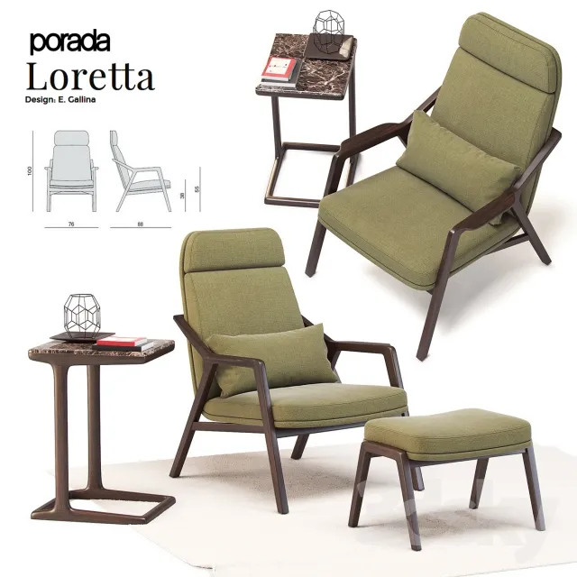 Laurette's chair \\ Porada Loretta 3DS Max - thumbnail 3