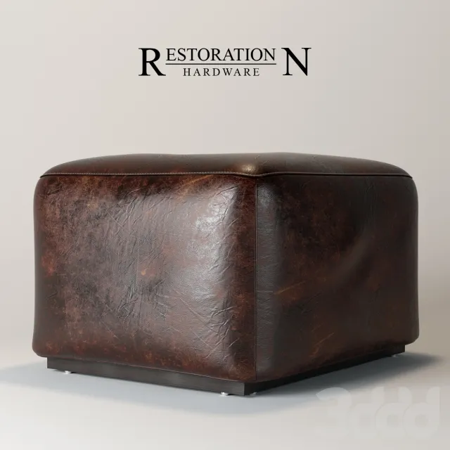 ARM LEATHER OTTOMAN 3DS Max - thumbnail 3