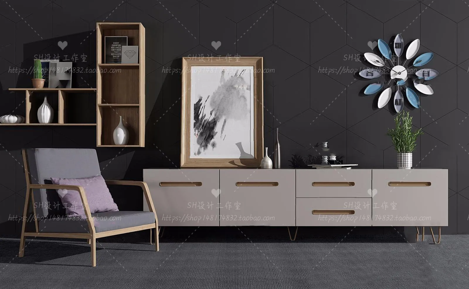 DECOR HELPER – LIVINGROOM – SIDEBOARD – A 3D MODELS – 5